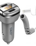 先科（SAST） 车载充电器 车充点烟器 AY-T52S灰色3.4A双USB一拖