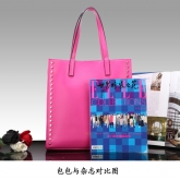 2014C春夏手提单肩铆钉包 欧美时尚真皮女包 休闲单肩包广州包