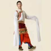 供应男士藏族服饰 个性民族表演服唱歌演出服 男士舞台服代理