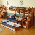 作木坊 儿童床 实木高低床上下床1.35米床母子男女孩单人橡胶木卧室家具套装组合A903 上下床(不