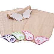 南极人 婴儿吸汗巾 纯棉 宝宝隔汗巾 6层儿童垫背巾四条装(白+粉