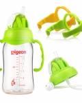 适合贝亲宽口径奶瓶转换变学饮杯吸管杯盖 喝奶饮水喝水杯配件绿